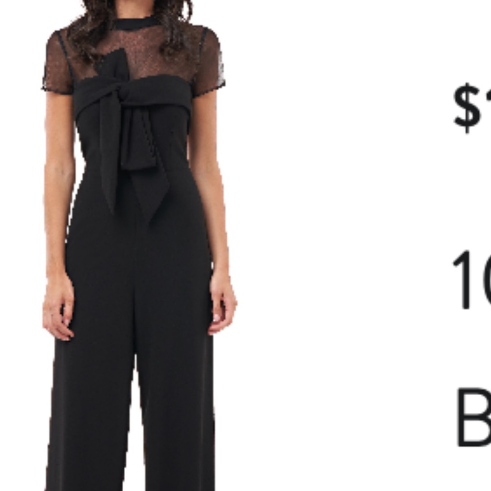 JS Collections Black Sheer Sleeve Jumpsuit